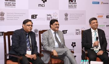 Dr Rishi in a panel discussion with Shri JS Deepak, Secretary, Ministry of Telecommunications along with Shekhar Sanyal at the IoT India Congress curtain raiser 2016.